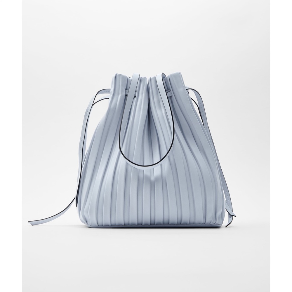 NWT Pleaded Mini Bucket Bag